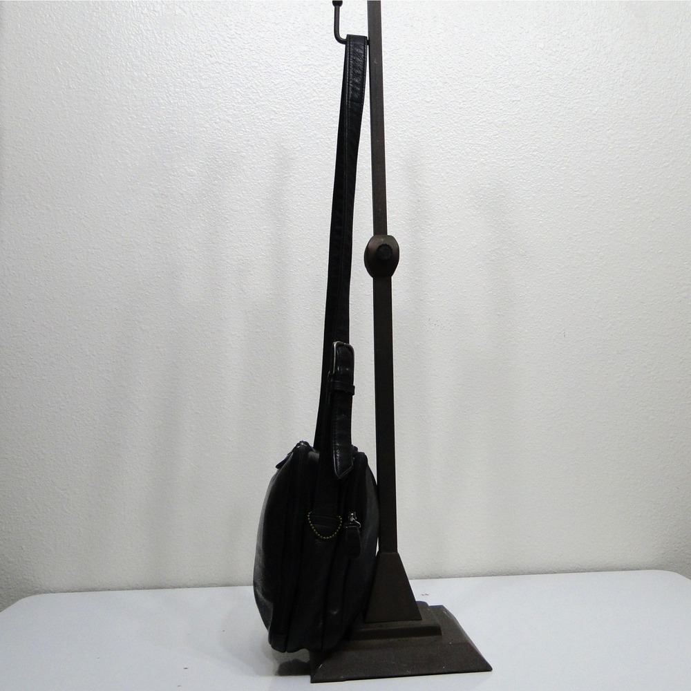 SAS Black Pebbled Leather Organizer Crossbody Bag Made in USA - Picture 5 of 15